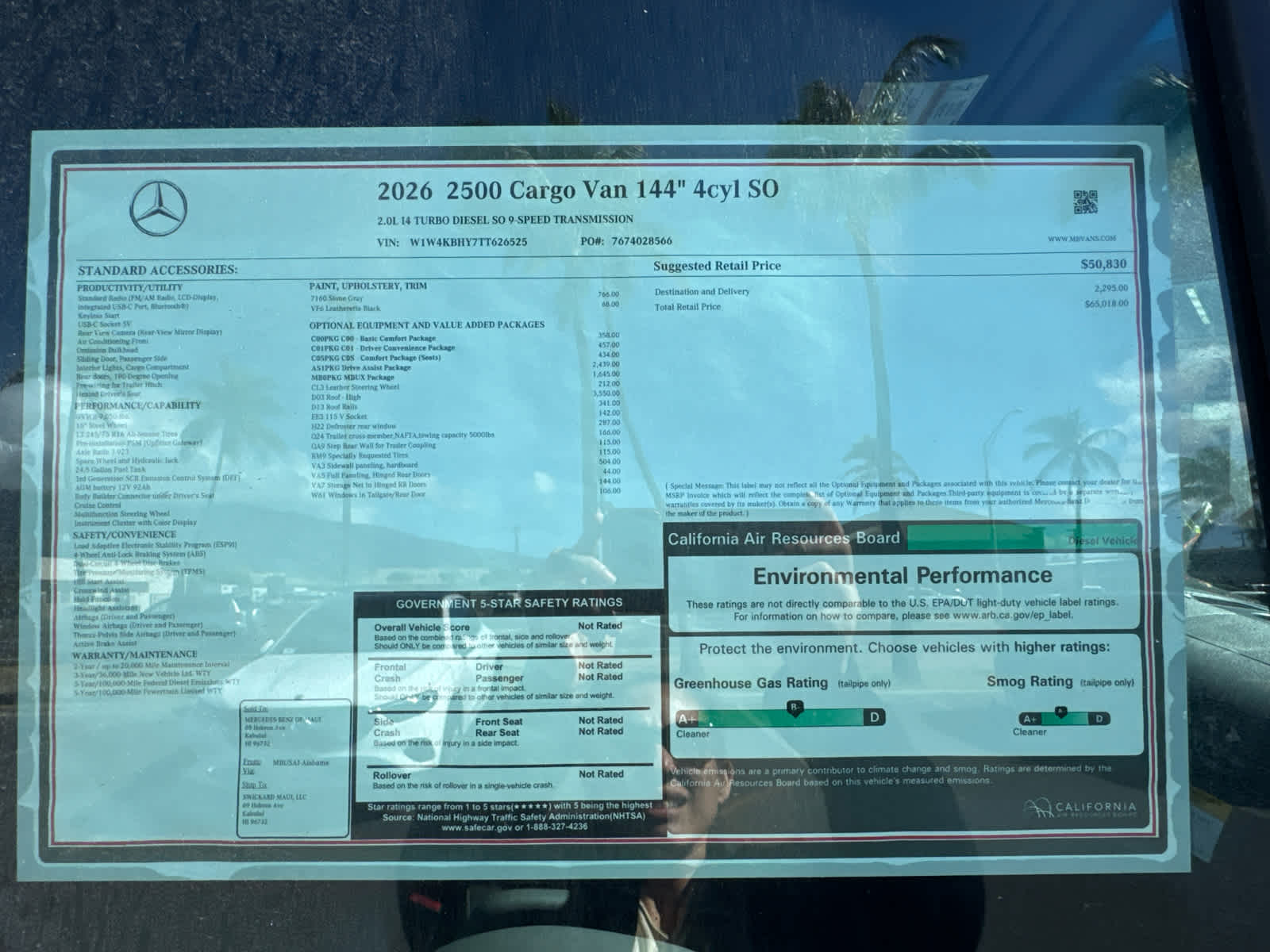2026 Mercedes-Benz Sprinter 2500 Standard Roof I4 Diesel 144 RWD