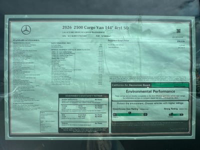 2026 Mercedes-Benz Sprinter 2500 Standard Roof I4 Diesel 144 RWD