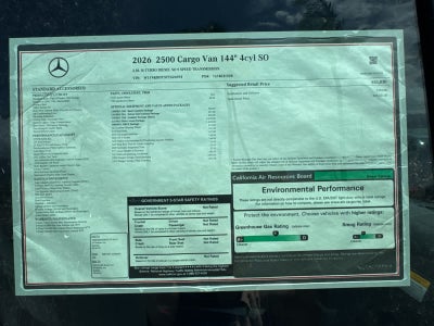 2026 Mercedes-Benz Sprinter 2500 Standard Roof I4 Diesel 144 RWD