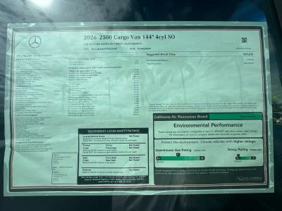 2026 Mercedes-Benz Sprinter 2500 Standard Roof I4 Diesel 144 RWD