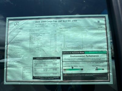 2026 Mercedes-Benz Sprinter 2500 Standard Roof I4 Diesel HO 144 AWD