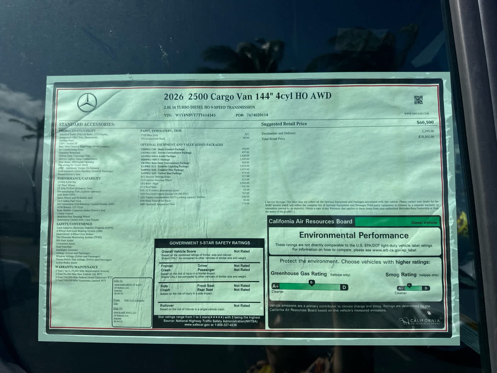 2026 Mercedes-Benz Sprinter 2500 Standard Roof I4 Diesel HO 144 AWD