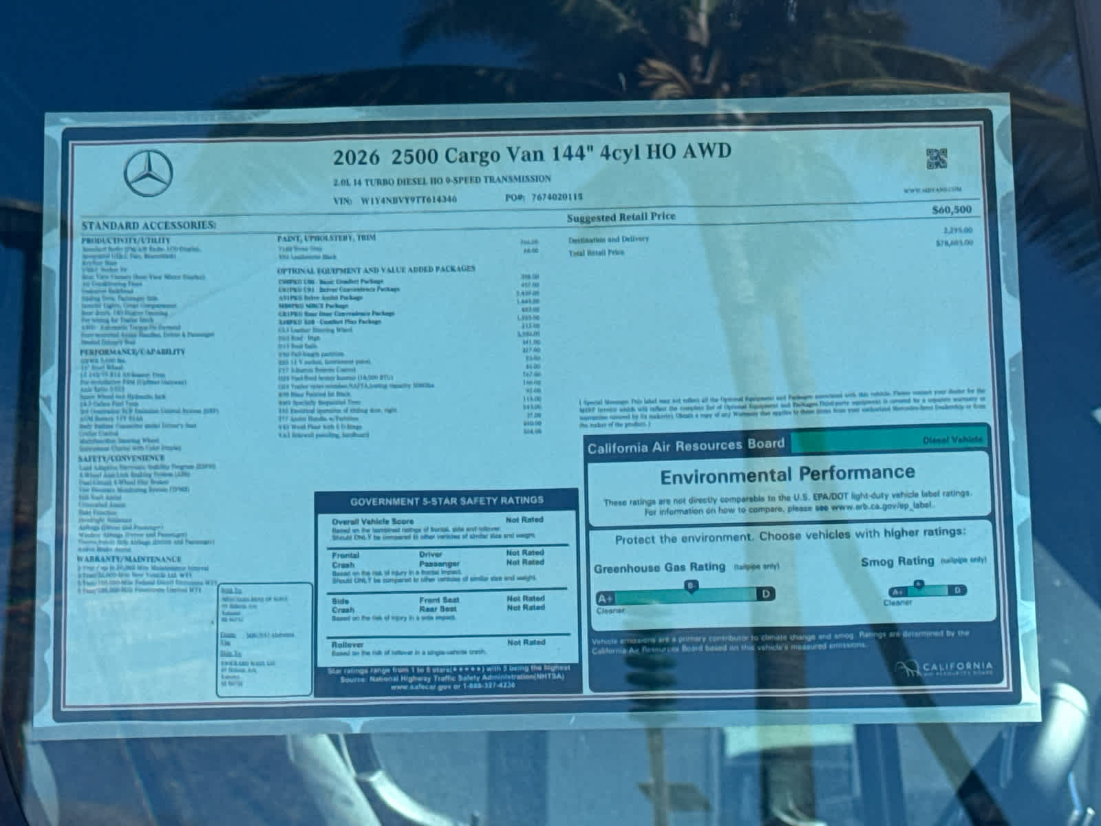 2026 Mercedes-Benz Sprinter 2500 Standard Roof I4 Diesel HO 144 AWD